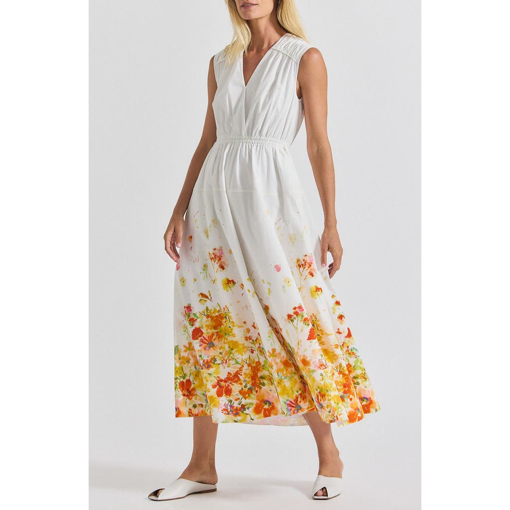 Derek Lam 10 Crosby Nara Border Print Cotton Maxi Dress