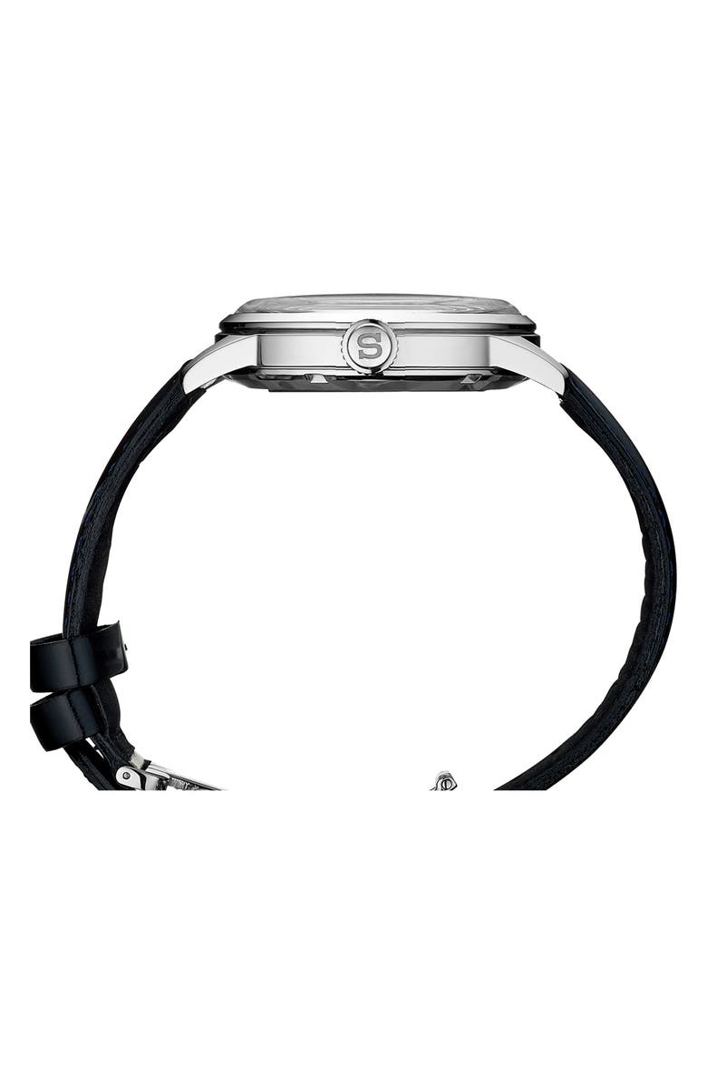 SEIKO WATCHES Presage Automatic Leather Strap Watch, 40.5mm, Alternate, color, Blue