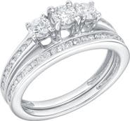 LuvMyJewelry Celestyn Duo 0.90 Cts Natural Diamond Duo Set 14K Gold Ring Set