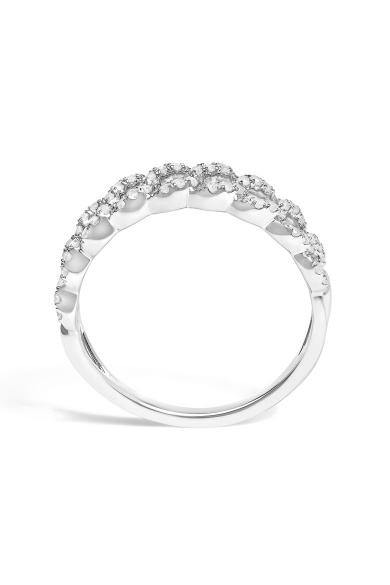 .925 Sterling Silver 1/4 ctw Diamond Curb Link Band Ring, Alternate, color, Silver
