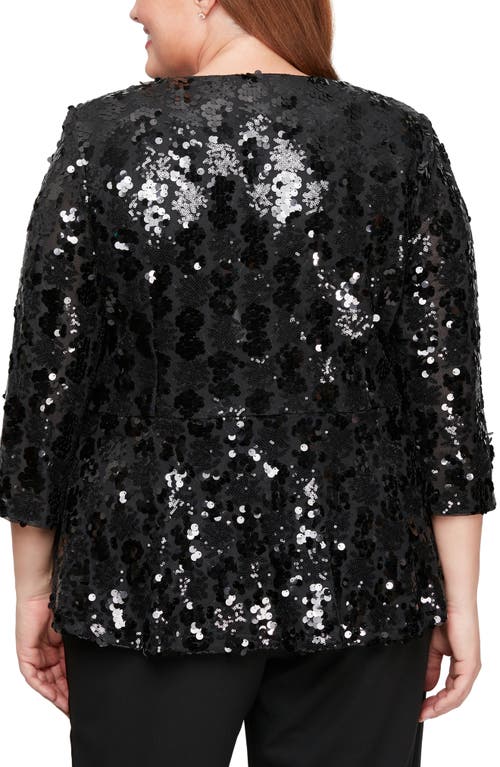 ALEX EVENINGS ALEX EVENINGS SEQUIN ZIP JACKET