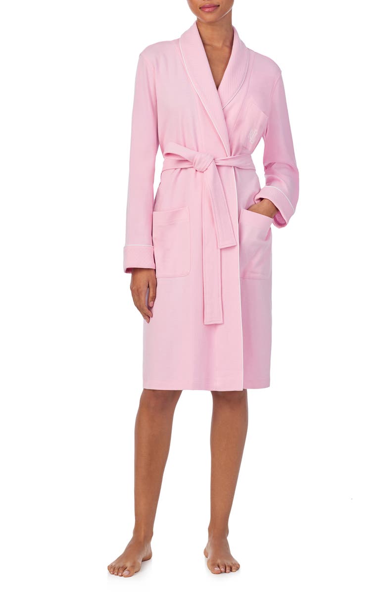 Lauren Ralph Lauren Quilted Collar Cotton Robe, Main, color, 