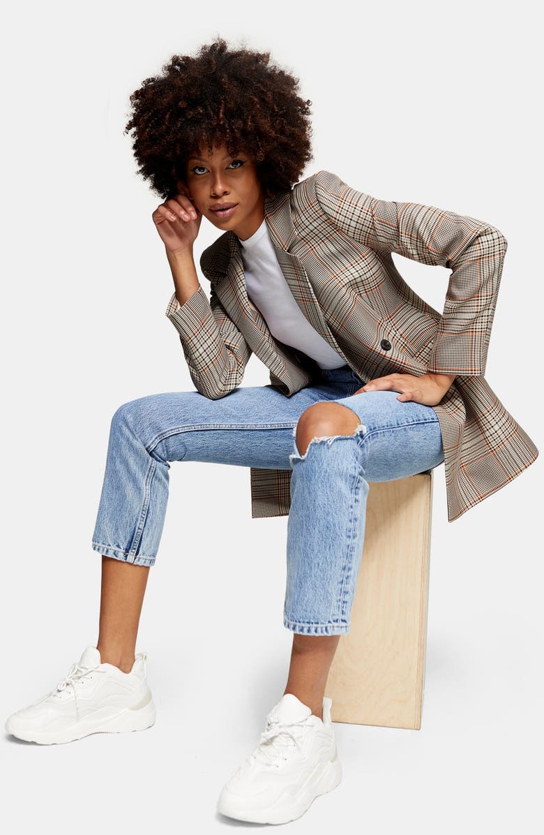 Topshop Chicago Crop Slim Straight Jeans, Alternate, color,