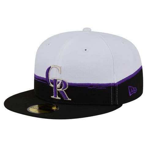 Men's New Era  Black/White Colorado Rockies Paint Stroke 59FIFTY Fitted Hat