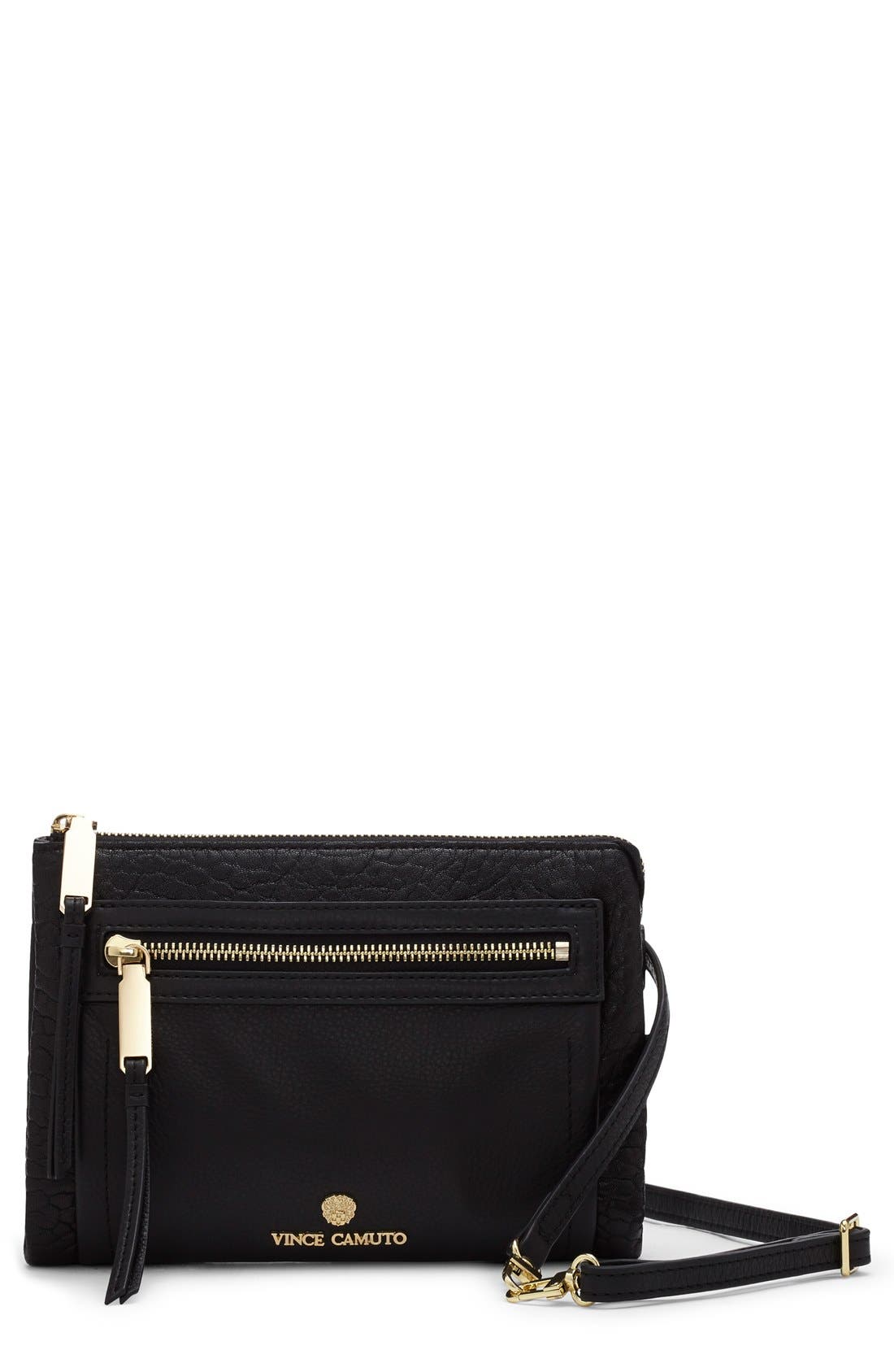 'Judi' Crossbody Bag, Main, color, BLACK (BUBBLE LAMB)