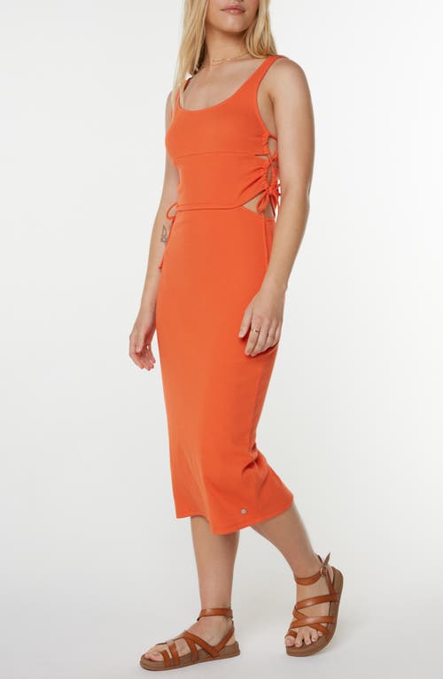 Roxy Surf Stoked Midi Dress In Orange