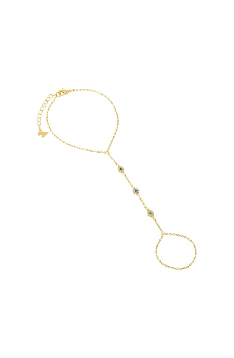 BY ADINA EDEN Colored Multi Evil Eye Hand Chain Bracelet, Main, color,