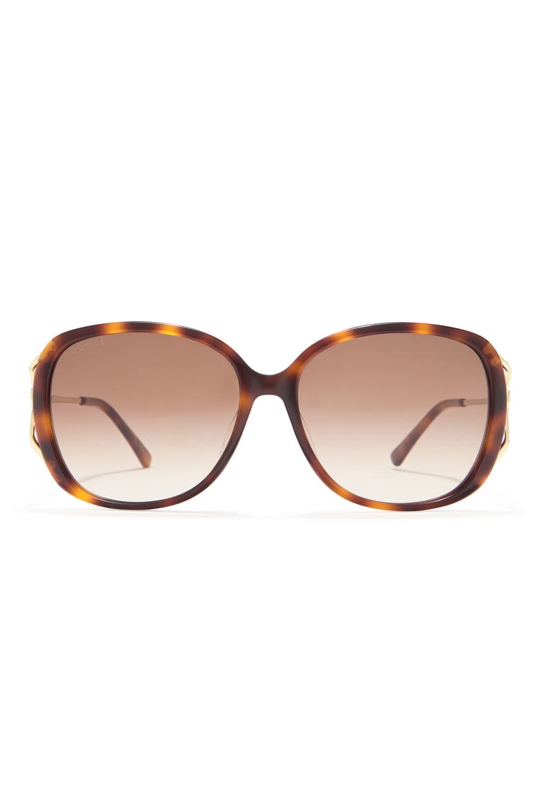 58mm Oval Sunglasses, Main, color, HAVANA