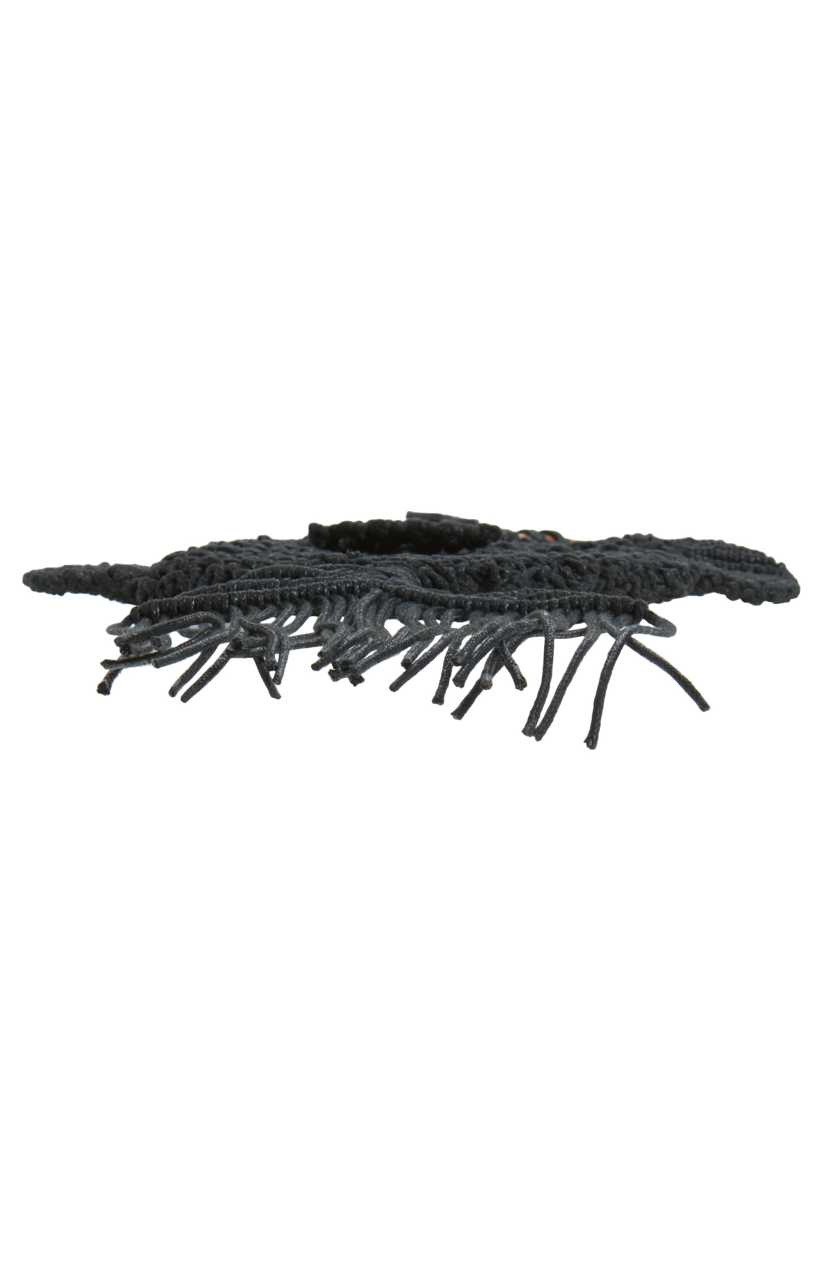 Macramé Fish Clutch, Alternate, color, BLACK