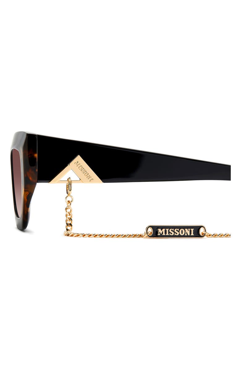 Missoni 53mm Cat Eye Chain Sunglasses, Alternate, color, 