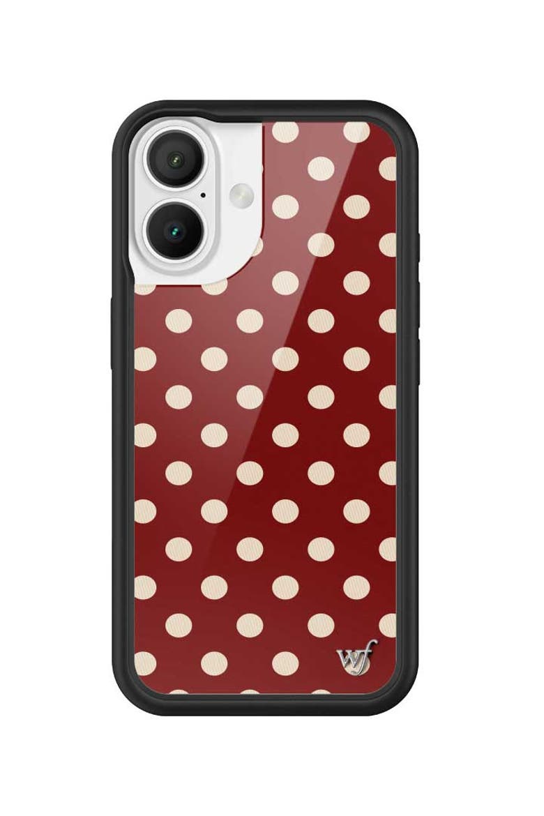 Polka Dot | Burgundy and Cream iPhone Case, Alternate, color, Burgundy