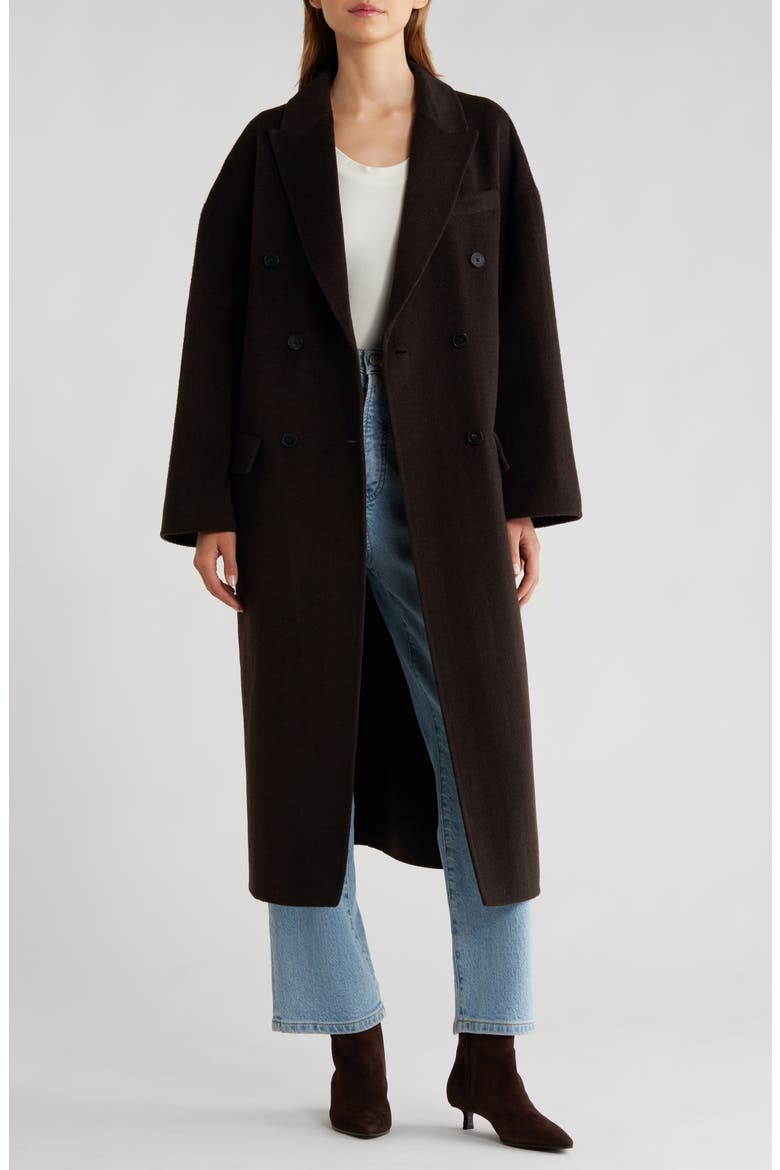 Lara Double Breasted Coat, Alternate, color, CHOCOLATE BROWN