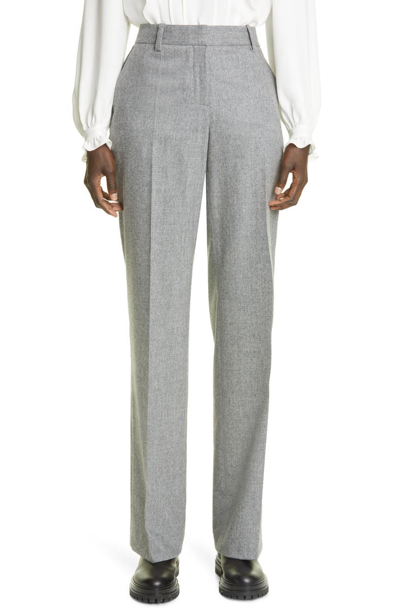 Lafayette 148 New York Gates Straight Leg Wool Blend Pants, Main, color, 