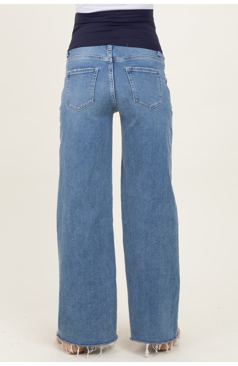 PinkBlush Distressed Relaxed Wide Leg Maternity Jeans, Alternate, color, 