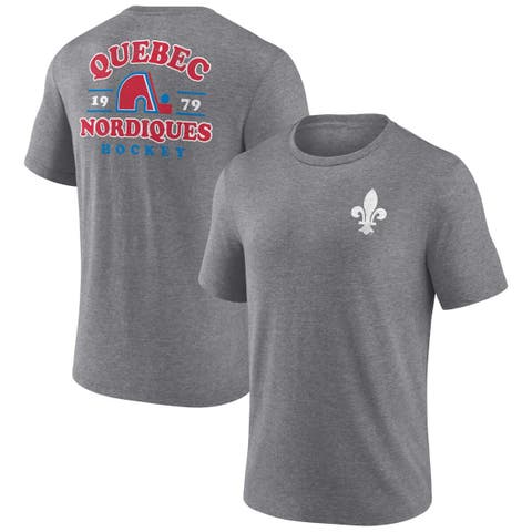 Men's Fanatics  Heather Gray Quebec Nordiques Vintage Hockey Winger Tri-Blend T-Shirt
