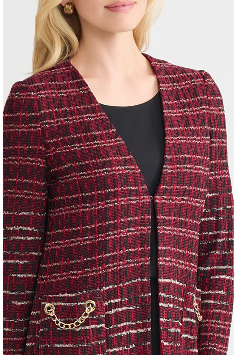 Heritage Multi-Stitch Knit Jacket, Alternate, color, Scarlet Red/Sand