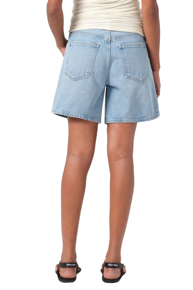 Dame High Waist Mid Length Relaxed Denim Shorts, Alternate, color, COAX
