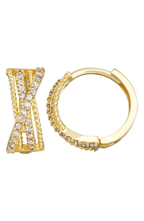 10K Gold Diamond Multi Hoop Earrings