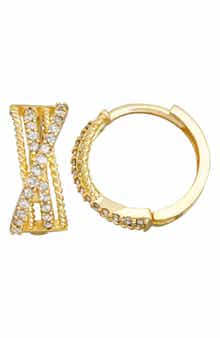 FZN 10K Gold Diamond Multi Hoop Earrings