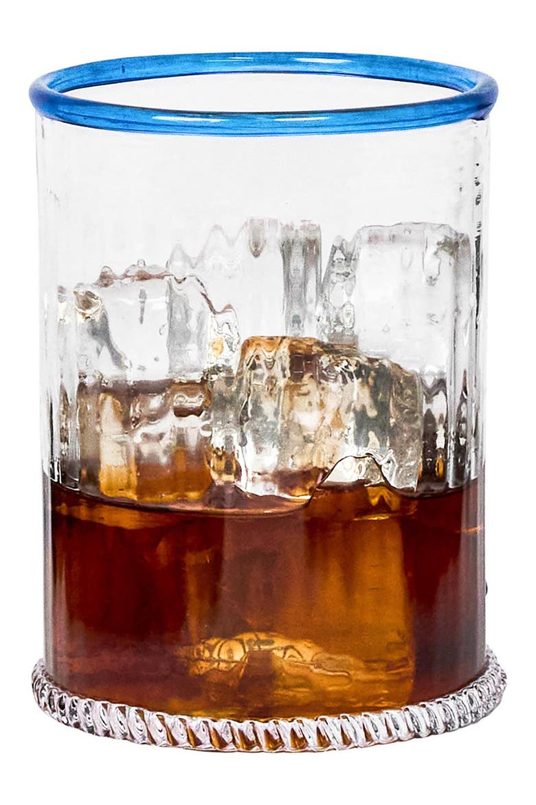 Nell Double Old Fashion Glass Tumbler, Alternate, color, CHAMBRAY