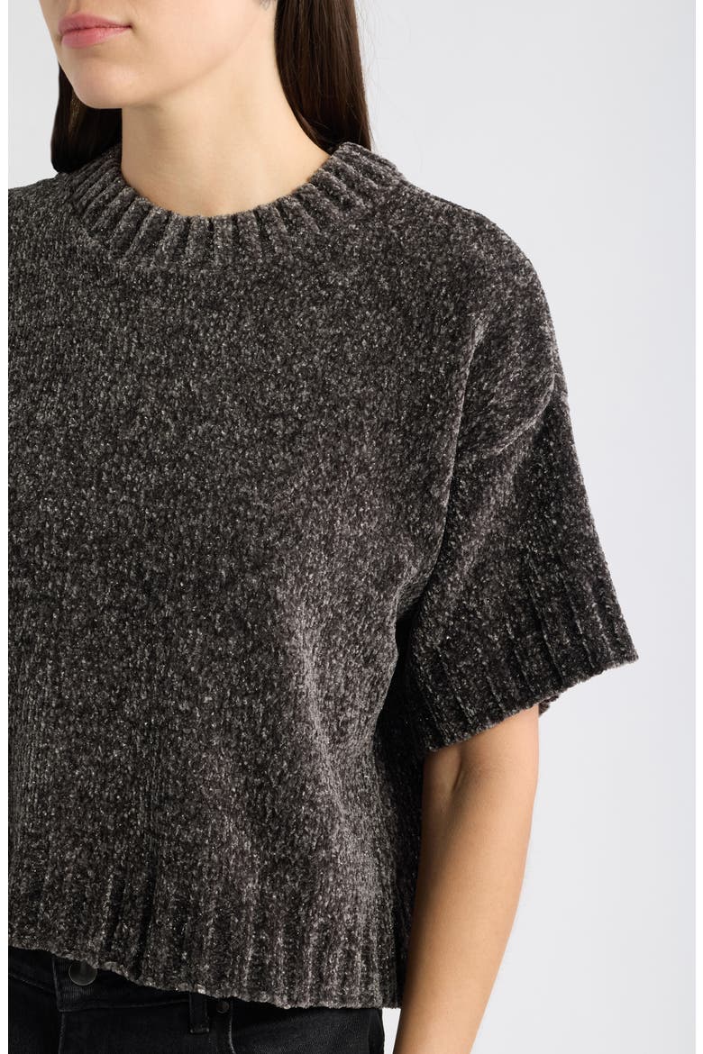 Broome Short Sleeve Crop Sweater, Alternate, color, CHARCOAL