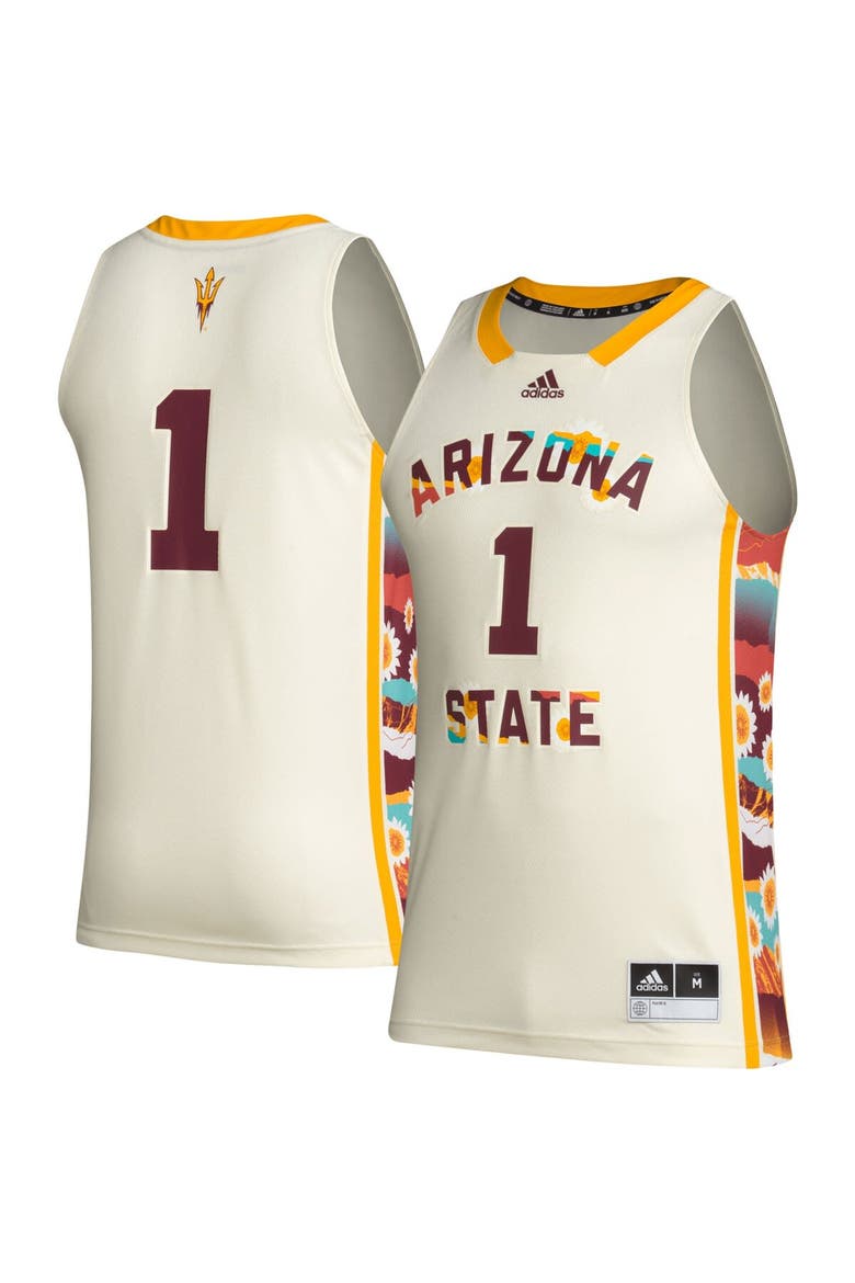 Men's adidas #1 Khaki Arizona State Sun Devils Honoring Black Excellence Basketball Jersey, Alternate, color, Khaki