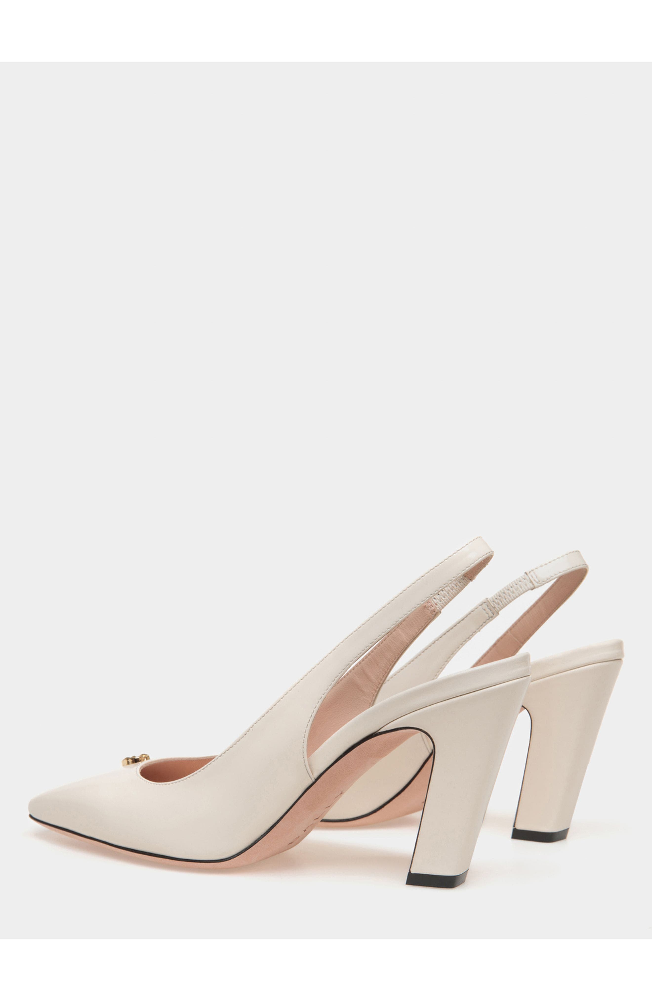 Bally Sylt Slingback Pump In Leather, Alternate, color, White
