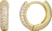 Adornia Cubic Zirconia Chubby Huggie Hoop Earrings