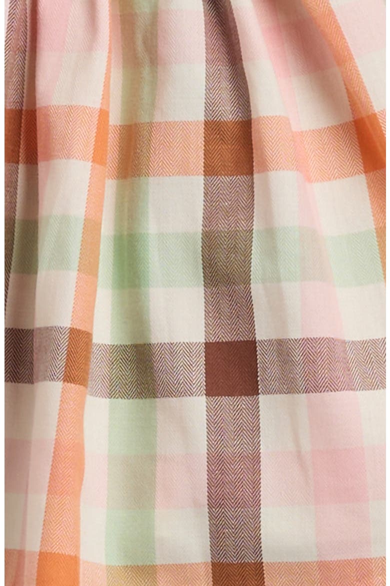 Harvest Plaid Smocked Long Sleeve Cotton Dress with Bloomers, Alternate, color, MULTI PINK