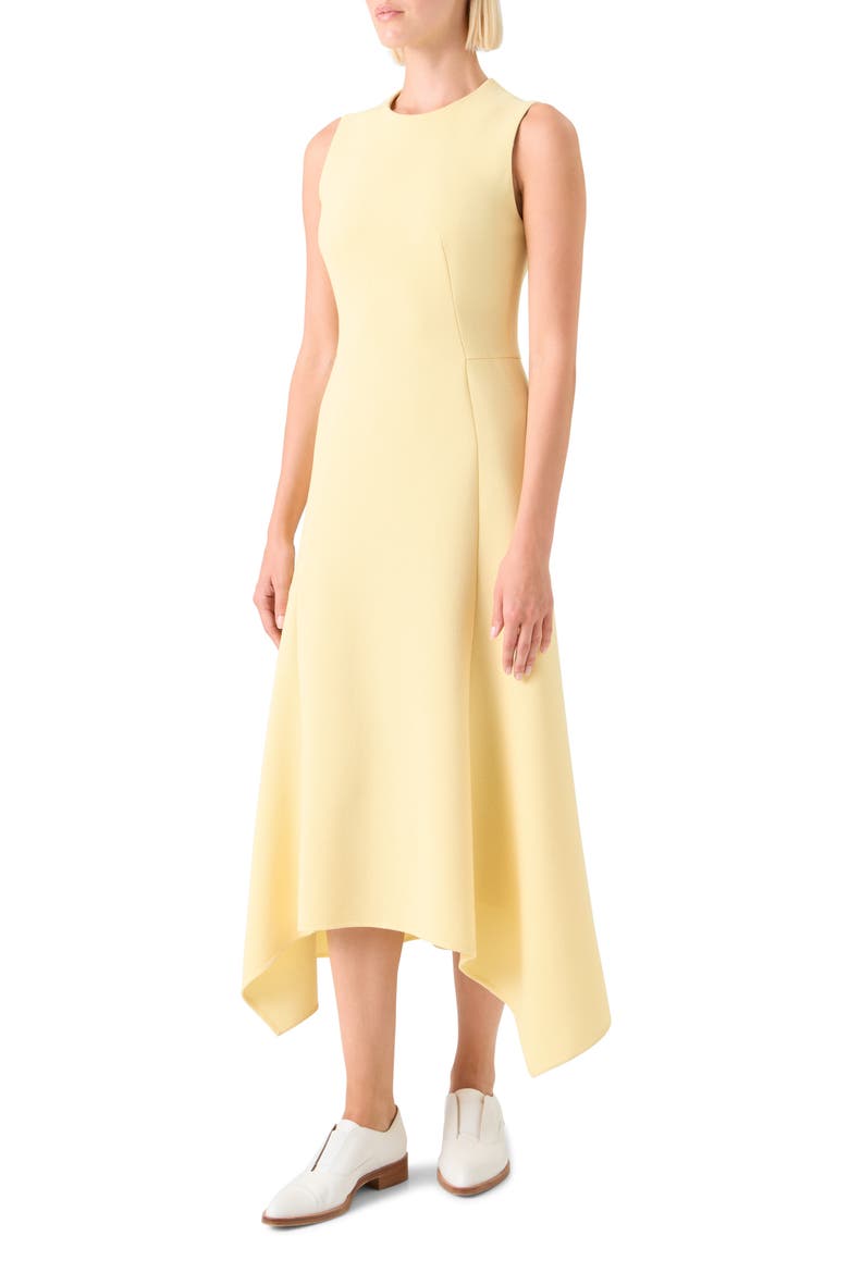 Wool Crepe Midi Dress, Alternate, color, SUN