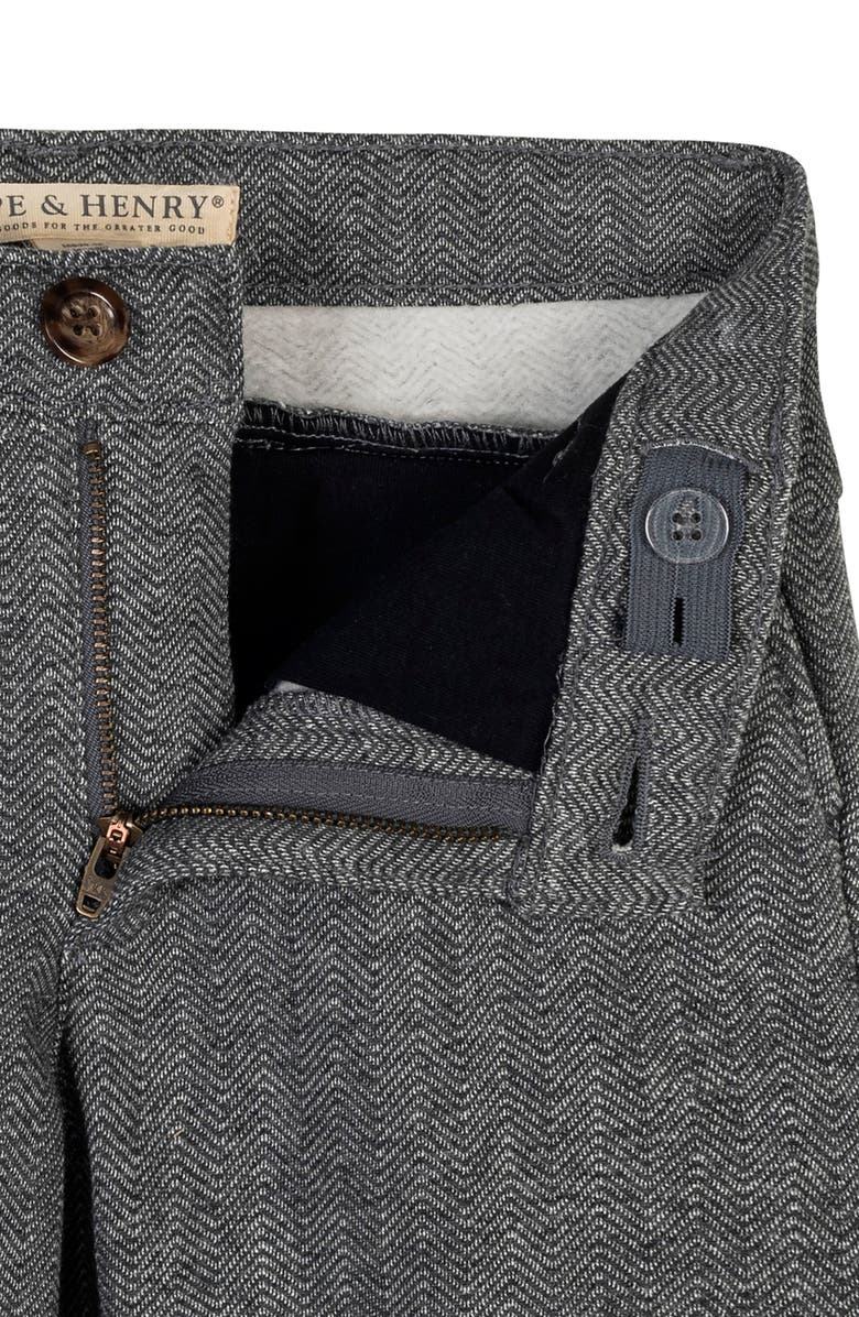 Hope & Henry Kids' Fleece Suit Pant Made with Organic Cotton, Alternate, color, Charcoal Heather Herringbone