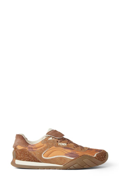 Fendi New Flow Low Top Sneaker In Brown