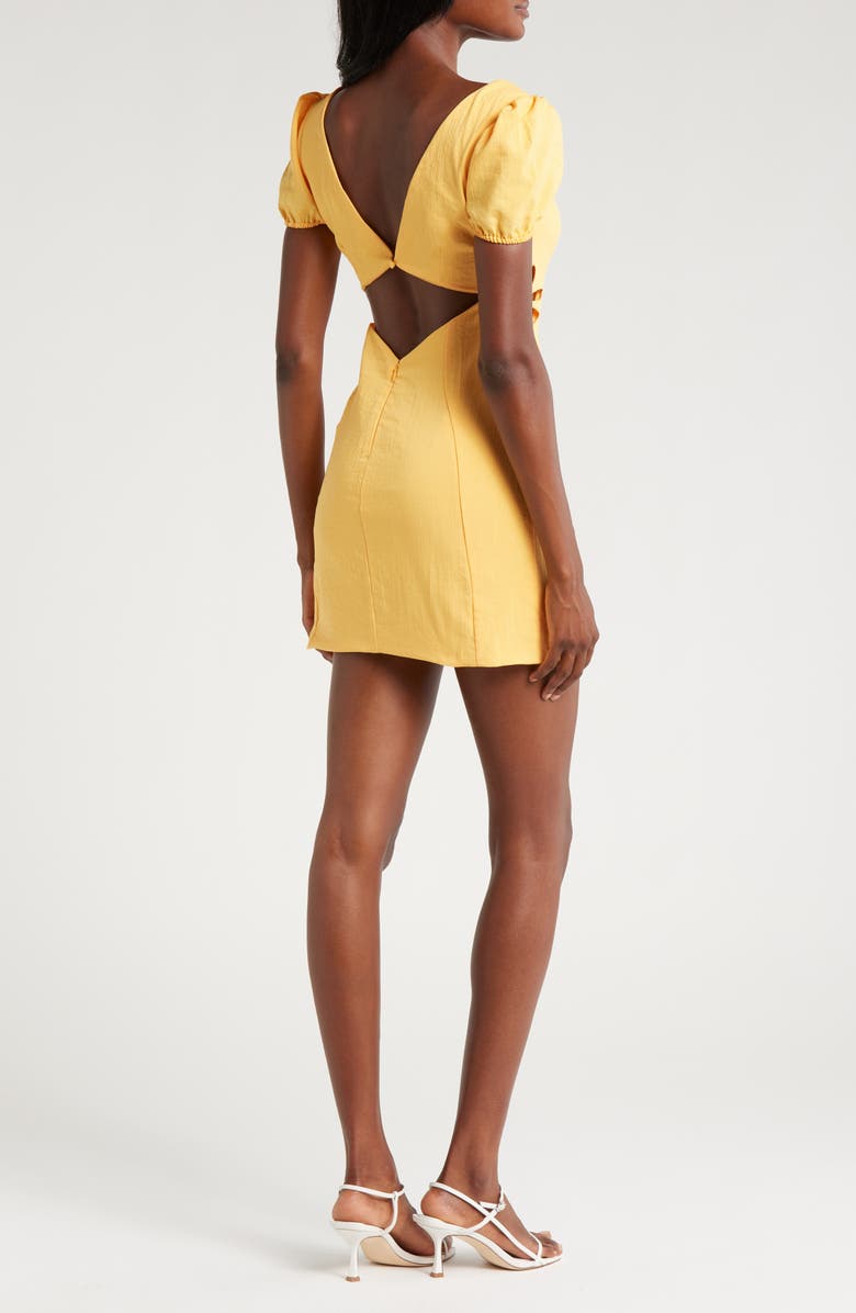 Mistress Rocks Floral Cutout Puff Sleeve Minidress, Alternate, color, 