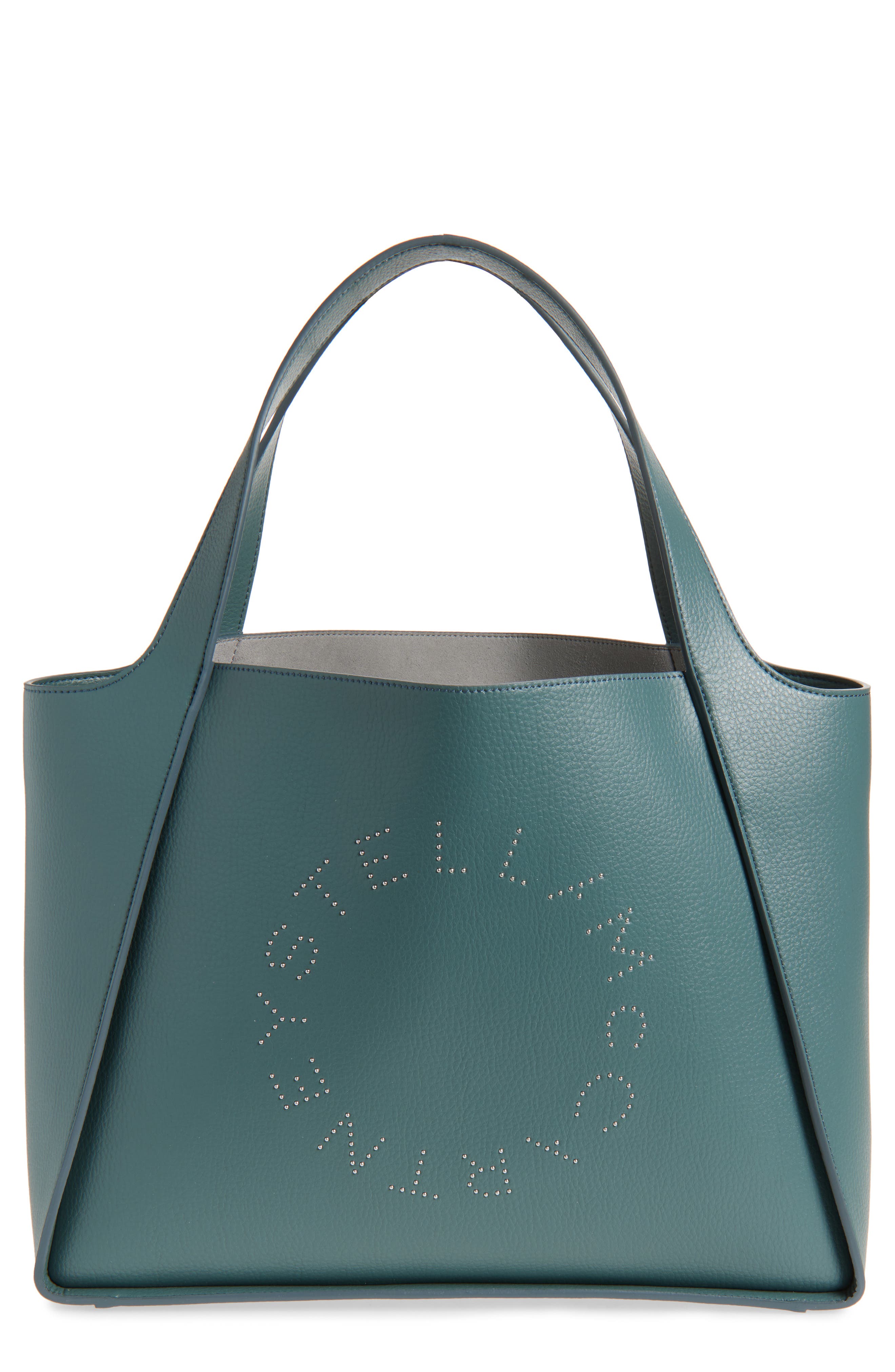 Stella McCartney Perforated Logo Faux Grainy Leather Tote, Main, color, 