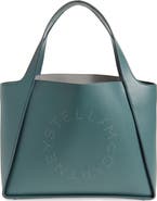 Stella McCartney Perforated Logo Faux Grainy Leather Tote