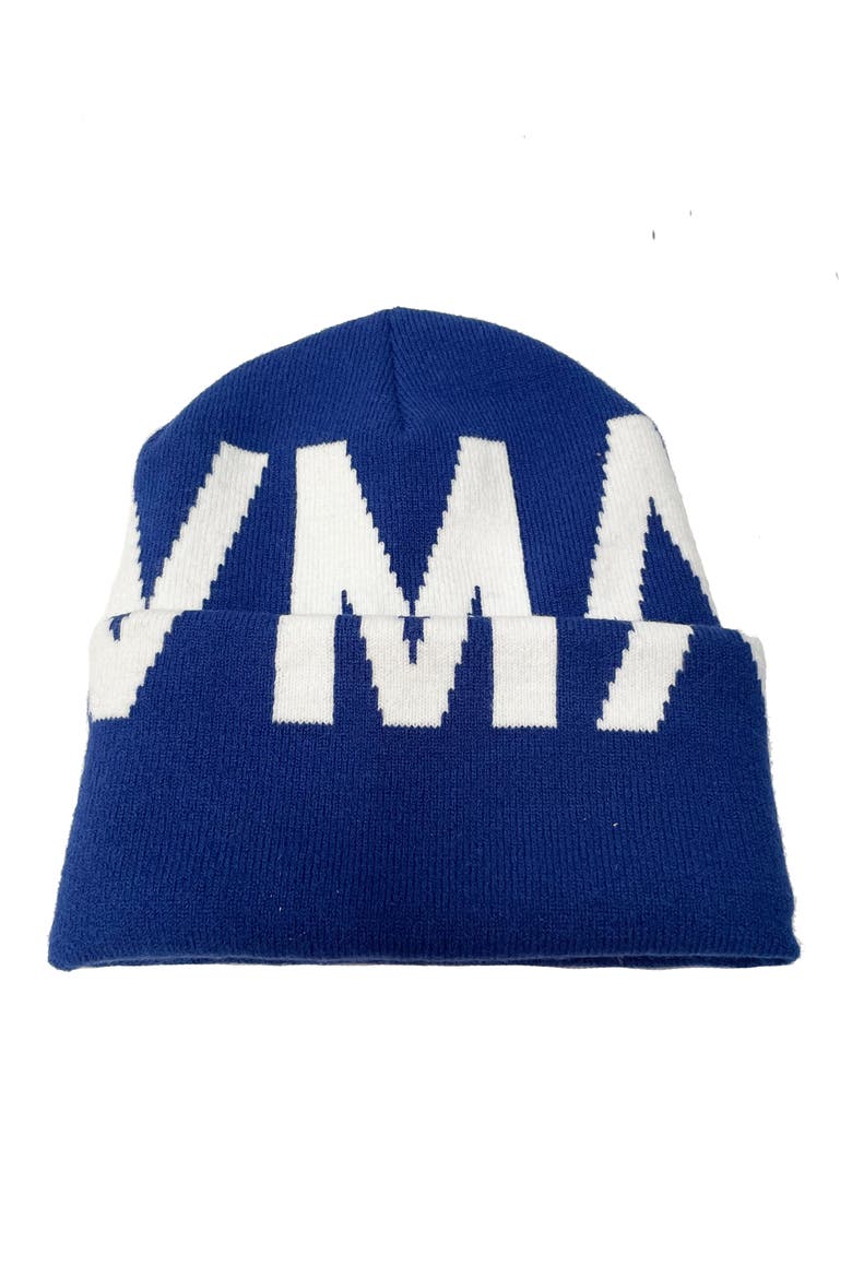 Logo Knit Beanie, Main, color, CLASSIC BLUE