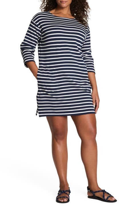 Cool Cotton Boatneck Dress (Plus)