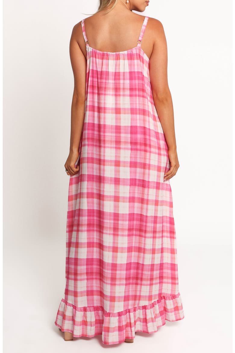 Perle Checkered Maxi Dress, Alternate, color, PINK CHECK