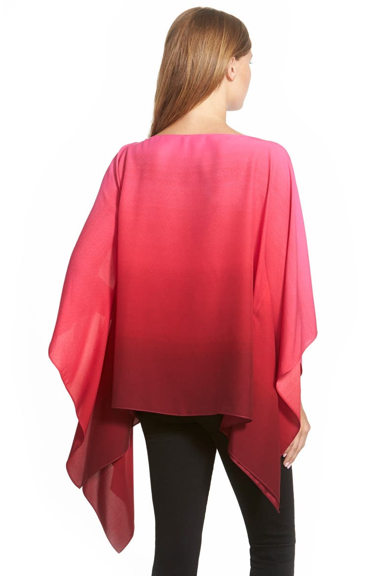 Ombré Poncho Top, Alternate, color, RED