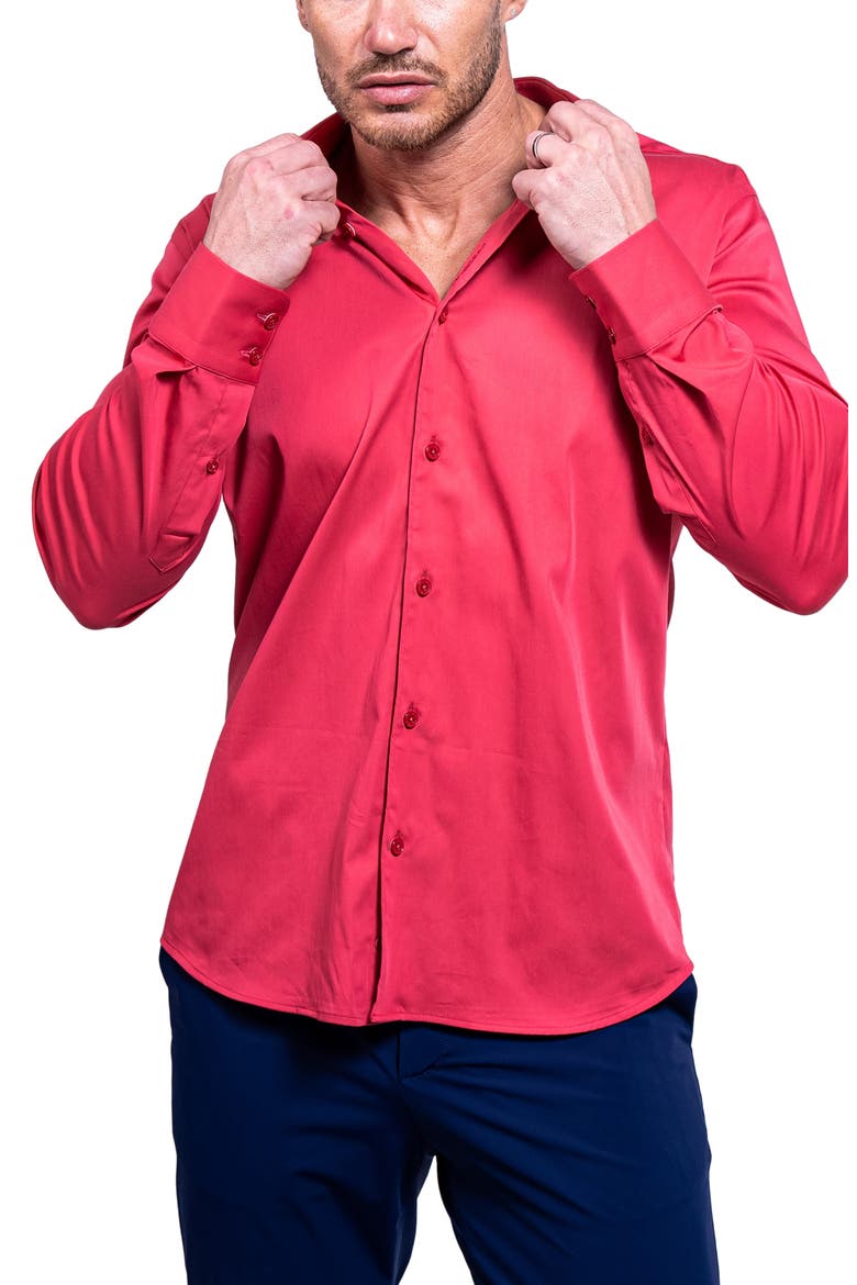 Einstein Aristocratluxestretch Button-Up Shirt, Alternate, color, RED