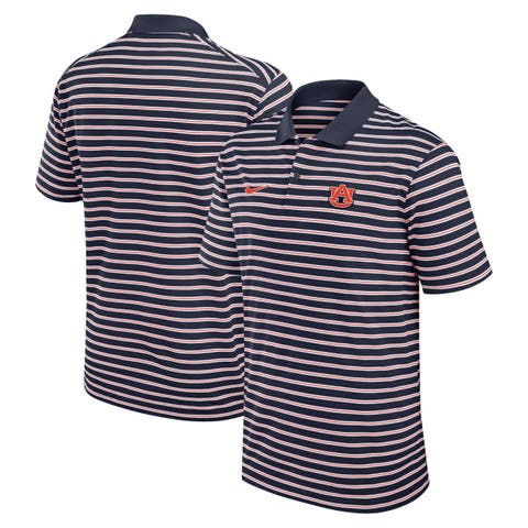 Men's Nike Navy Auburn Tigers Solid Foundation Striped Dri-FIT Polo