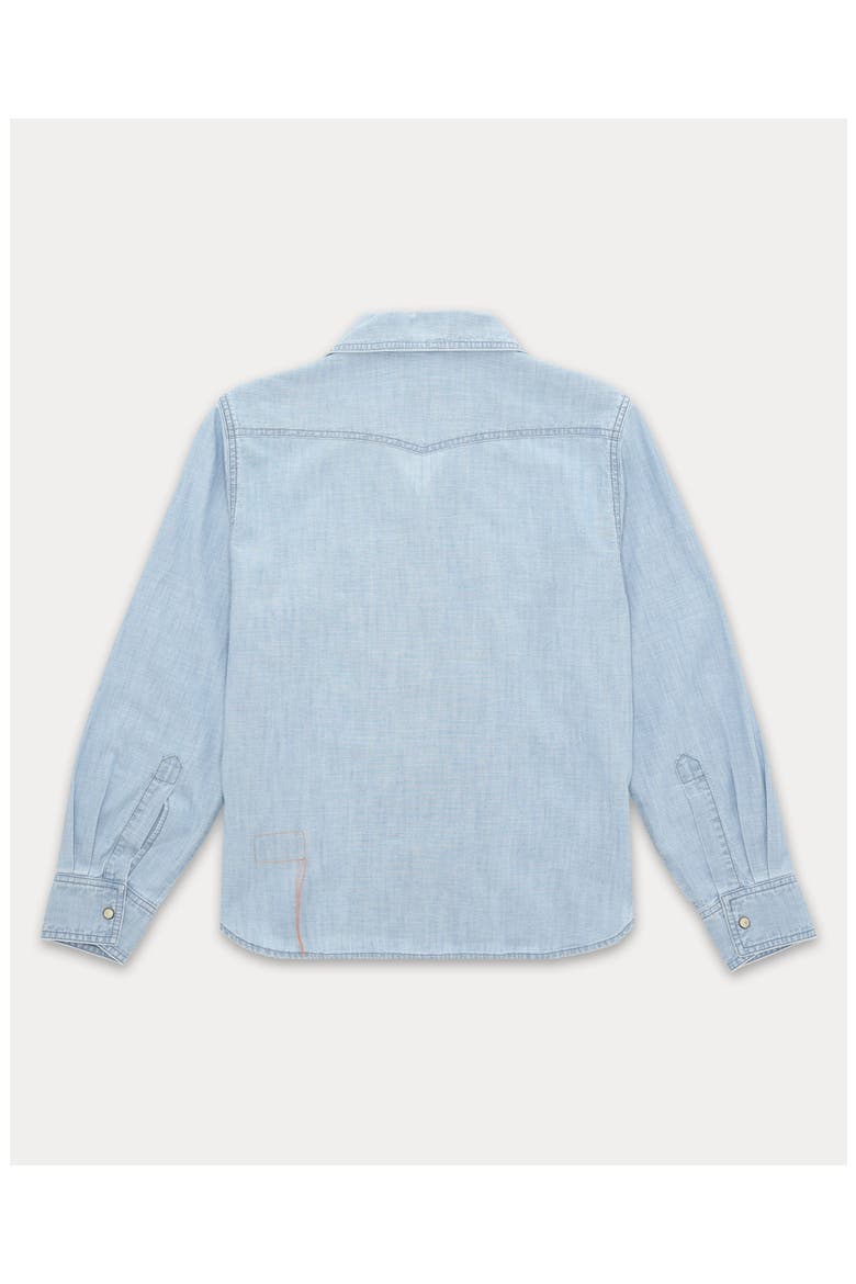 Berthe Chambray Shirt, Alternate, color, Bleach Wash