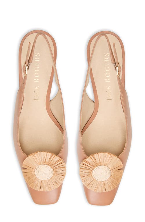 Jack Rogers Brynn Raffia Flower Slingback Pump In Brown