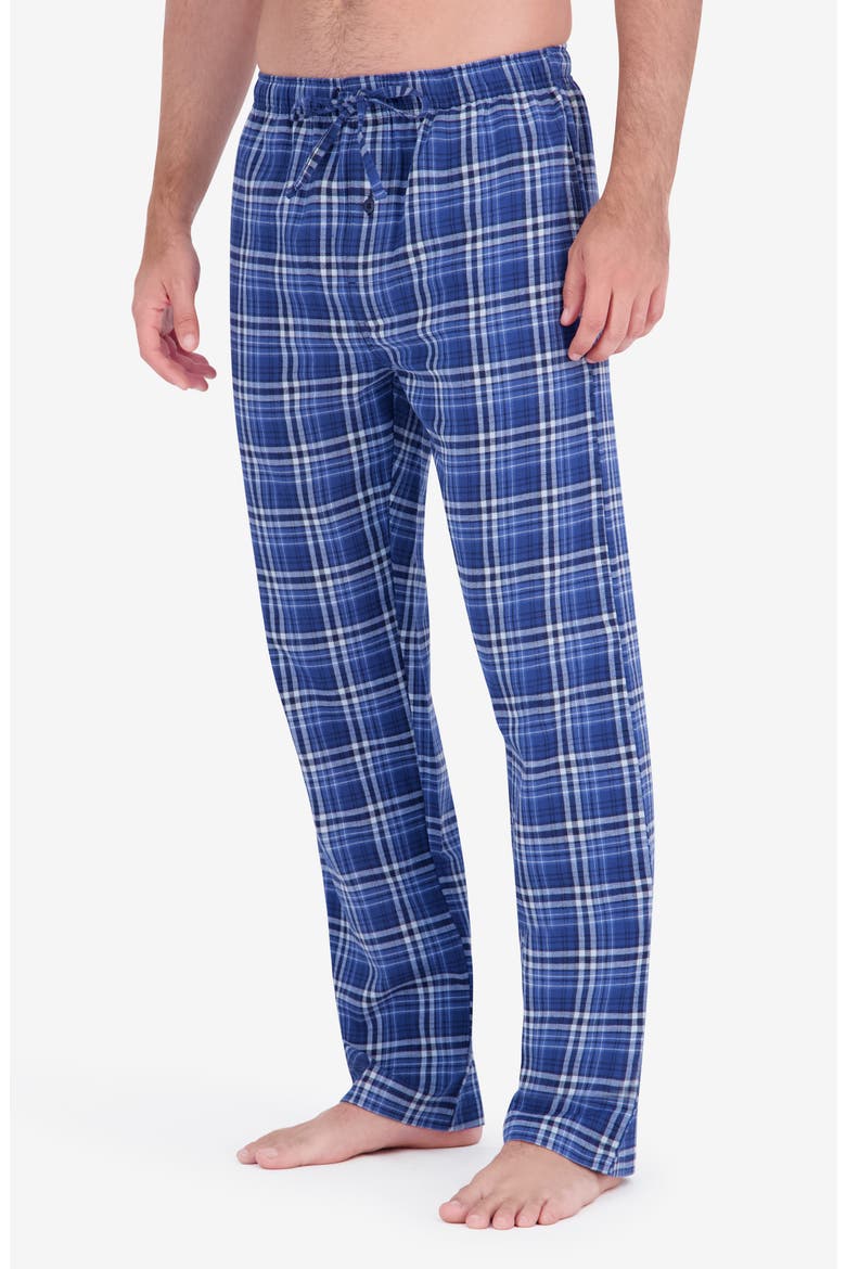 Flannel Pajama Set, Alternate, color, GREY/ BLUE
