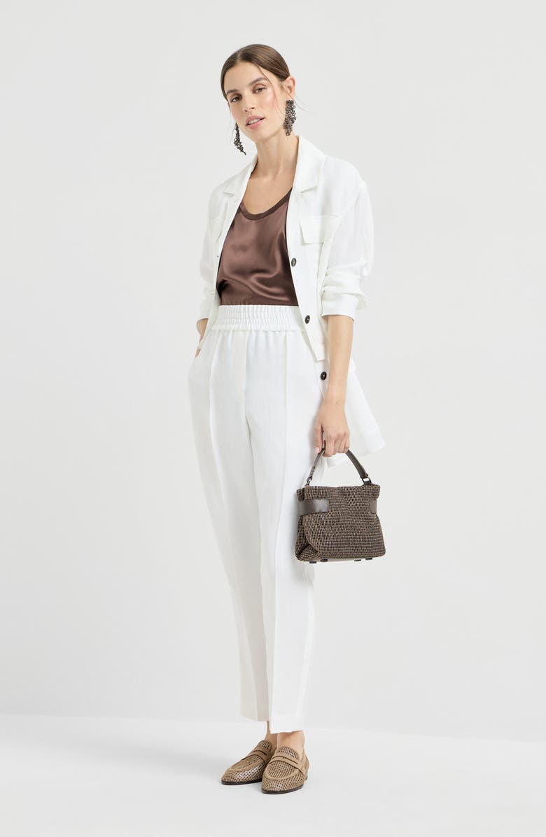 Brunello Cucinelli Satin top, Alternate, color, Brown