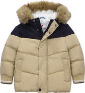 Rokka&Rolla Fleece Lined Puffer Coat with Removable Trim