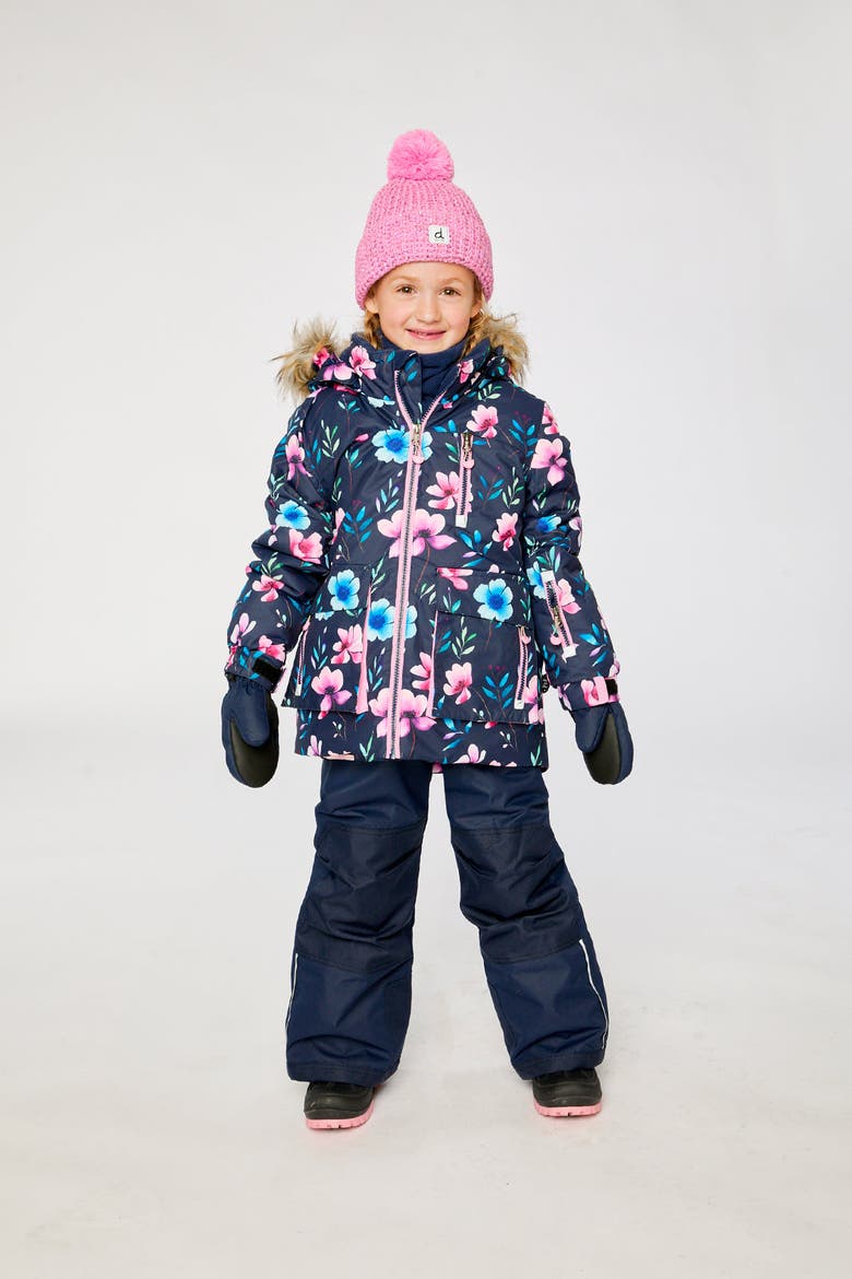 Play Floral Jacket & Pants Two Piece Snowsuit, Alternate, color, Blue Floral Print