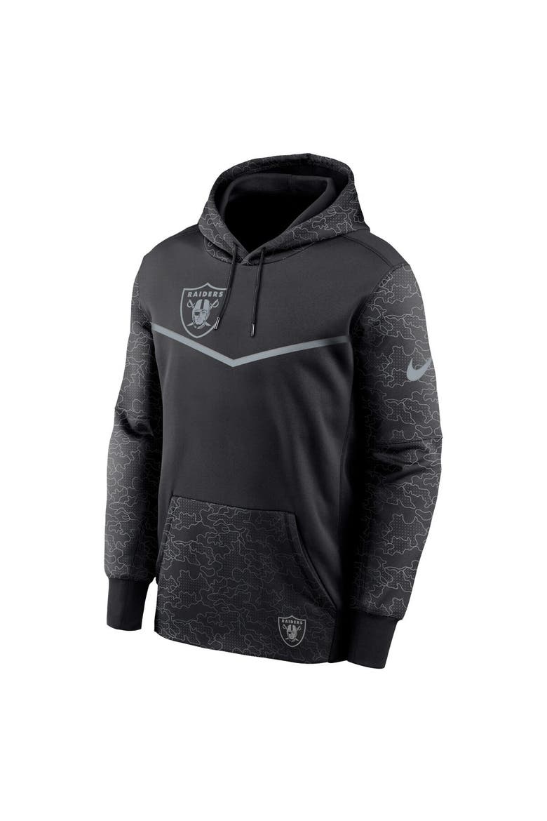 Men's Nike Black Las Vegas Raiders RFLCTV Chevron Pullover Hoodie, Alternate, color, Black