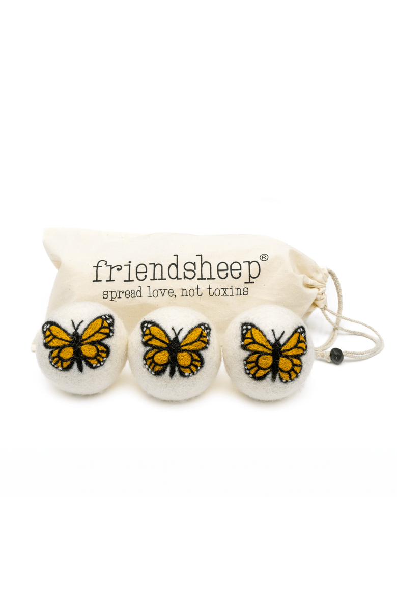 Wool Dryer Balls XL Set of 3, Main, color, Monarch Butterfly