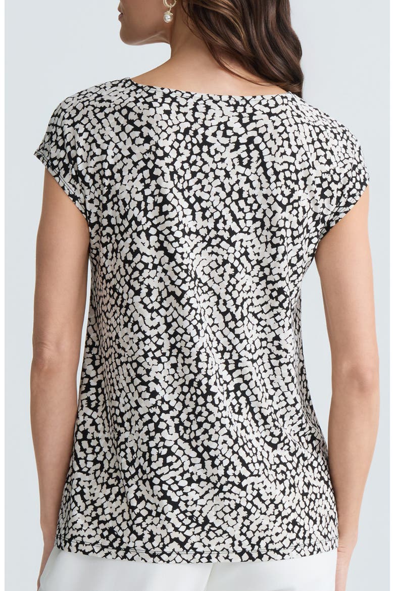 Dot Print Scrunch Neck Knit Top, Alternate, color, BLACK MULTI